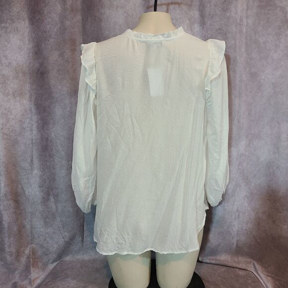 Status by Chenault Ivory Peasant Top Size M - Picture 3 of 5